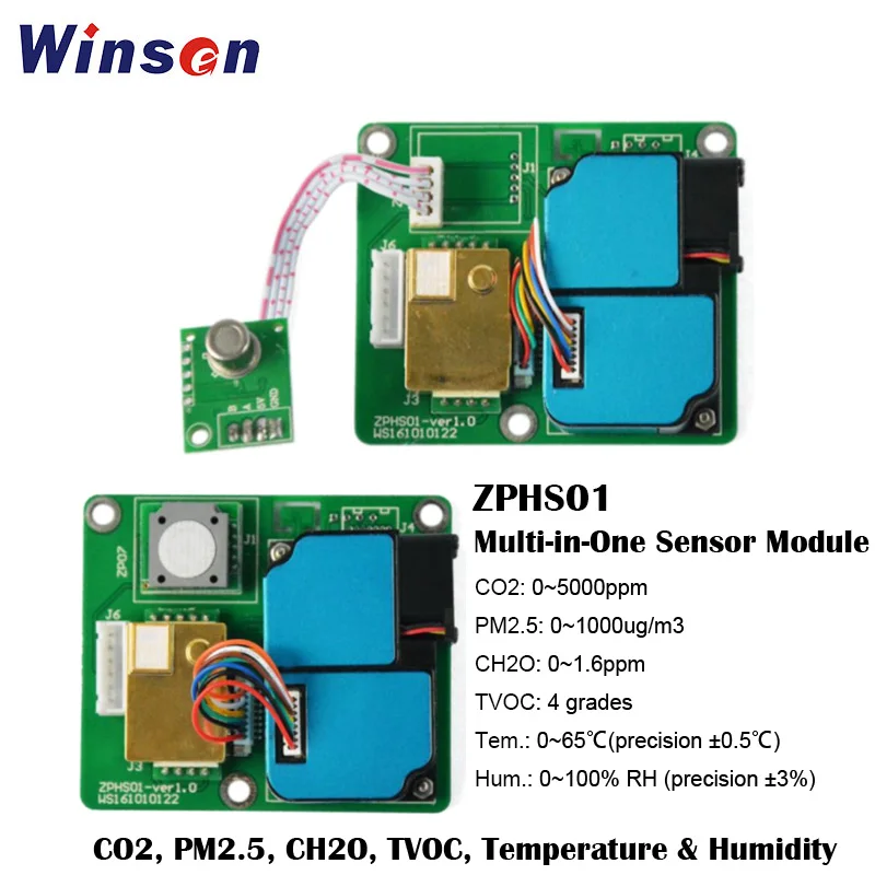 Winsen-多機能マルチインワンセンサーモジュール,co2/pm2.5/ch2o/toc,温度および湿度検出,2バージョン出力,1個