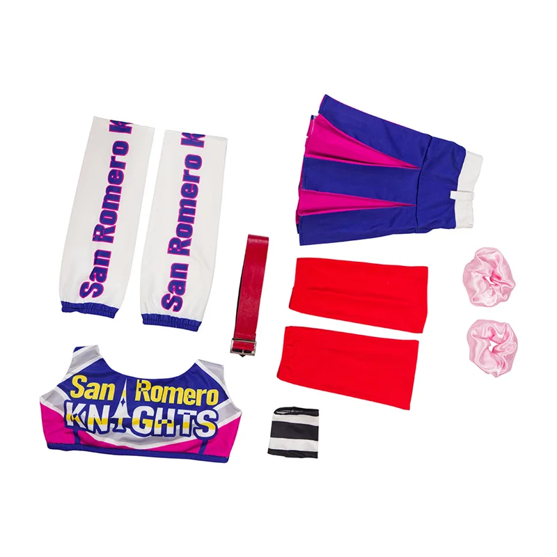 Jogo Juliet Starling Fantasia Cosplay para Mulheres, Tops Sexy e Acessórios Saia, Conjunto Completo, Uniforme Feminino, Roupas Festa de Halloween