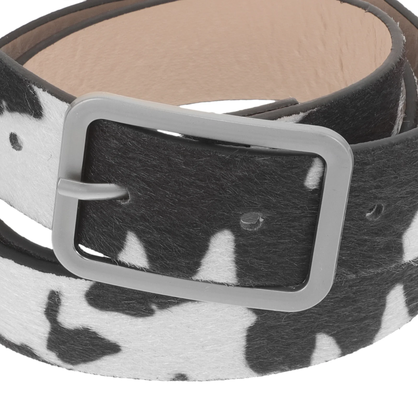 Chic Adjustable PU Waist Belt for Women Imitation Cow Hair Belt Female Waist Decor Cows Pattern Elegant Design Easy Wear