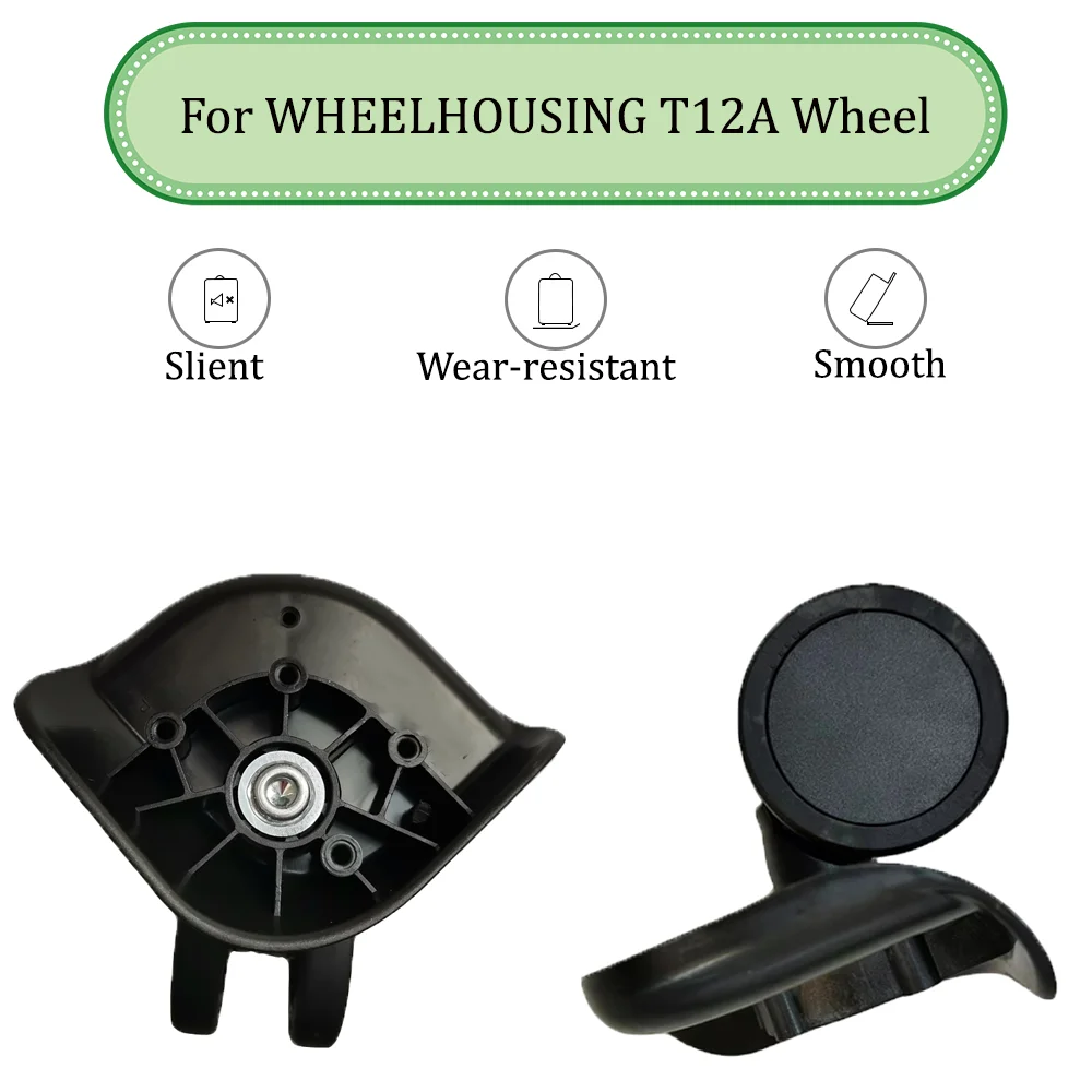 For WHEELHOUSING T12A Black Universal Wheel Trolley Case Wheel Replacement Luggage Pulley Sliding Casters wear-resistant Repair