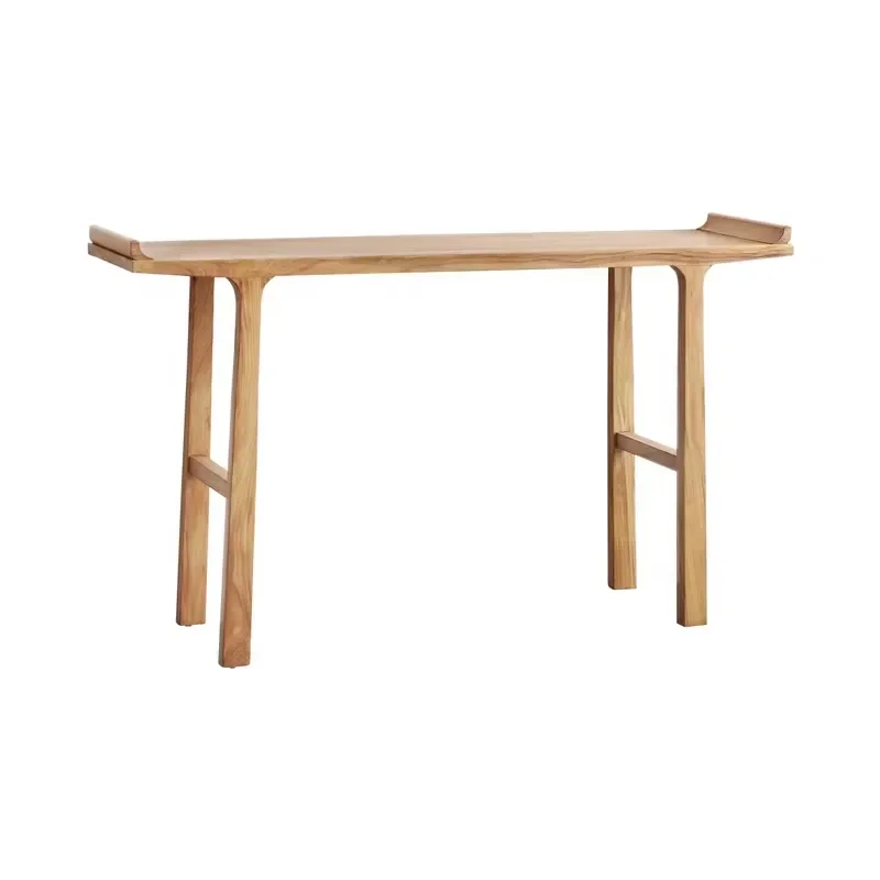 Antique Chinese Style Outdoor Entrance Living Room Foyer Long Narrow Solid Wood Console Table