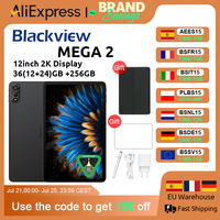 Blackview MEGA 2 Android 15 Tablet 12 inch 2K Display 36(12+24)GB 256GB Unisoc T615 9000mAh Battery Widevine L1 Pad PC