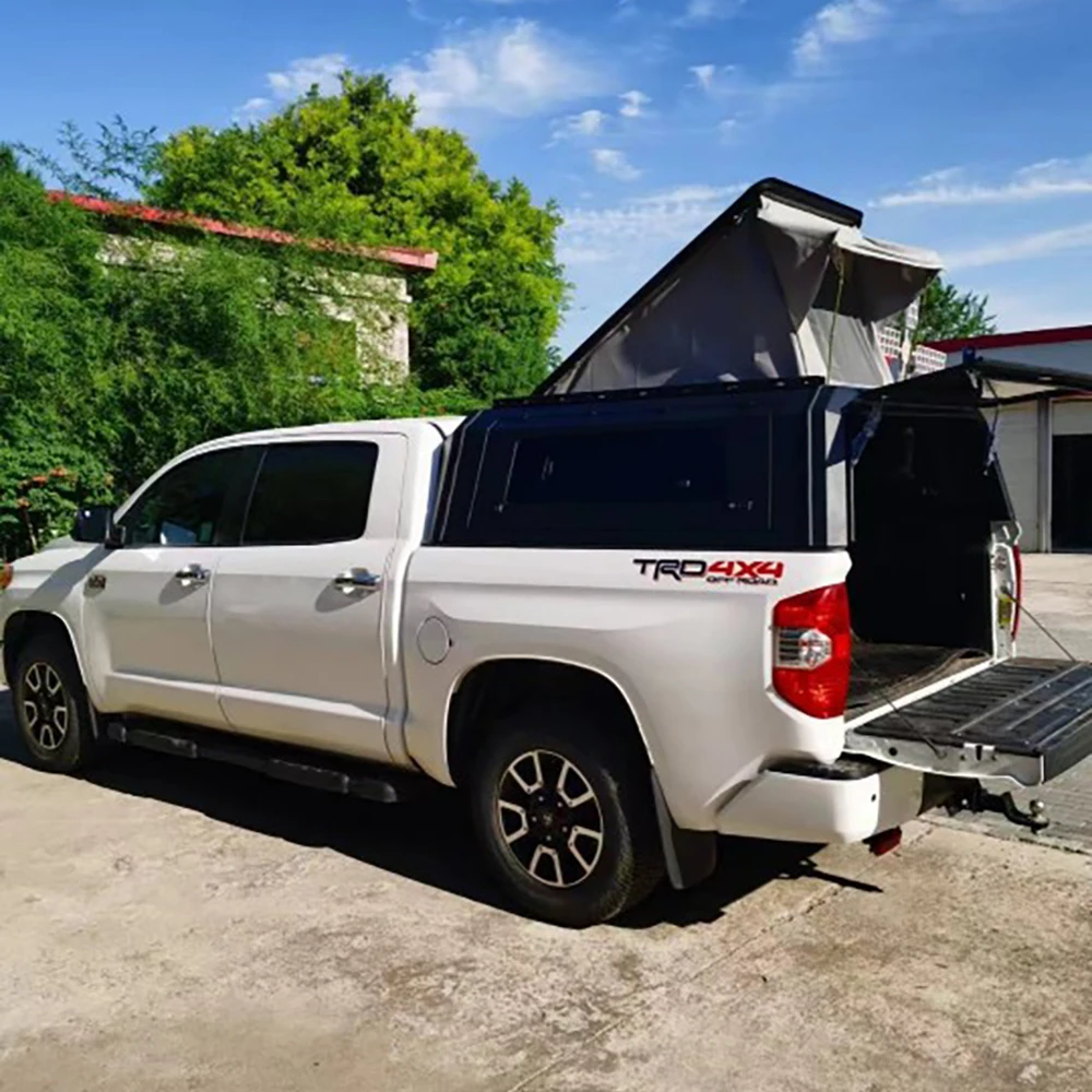 

6.5FT Tundra High Quality Aluminum Alloy Tonneau Cover Waterproof Truck Roof Canopy Foldable Off-Road Pickup Hardtop