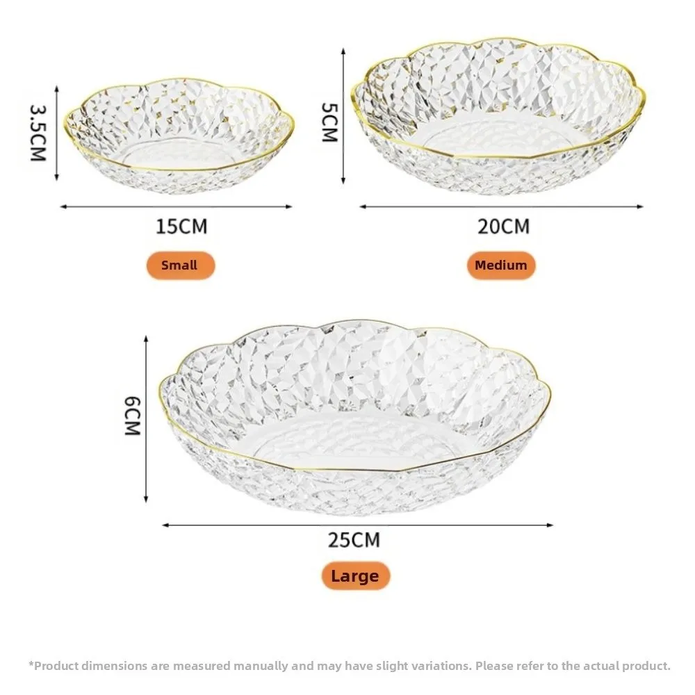 رائعة زهرة على شكل أطباق فاكهه شفافة الماس الحلوى صينية للسلطة عرض ضوء طبق للوجبات الخفيفة الفاخرة المنزلية #5