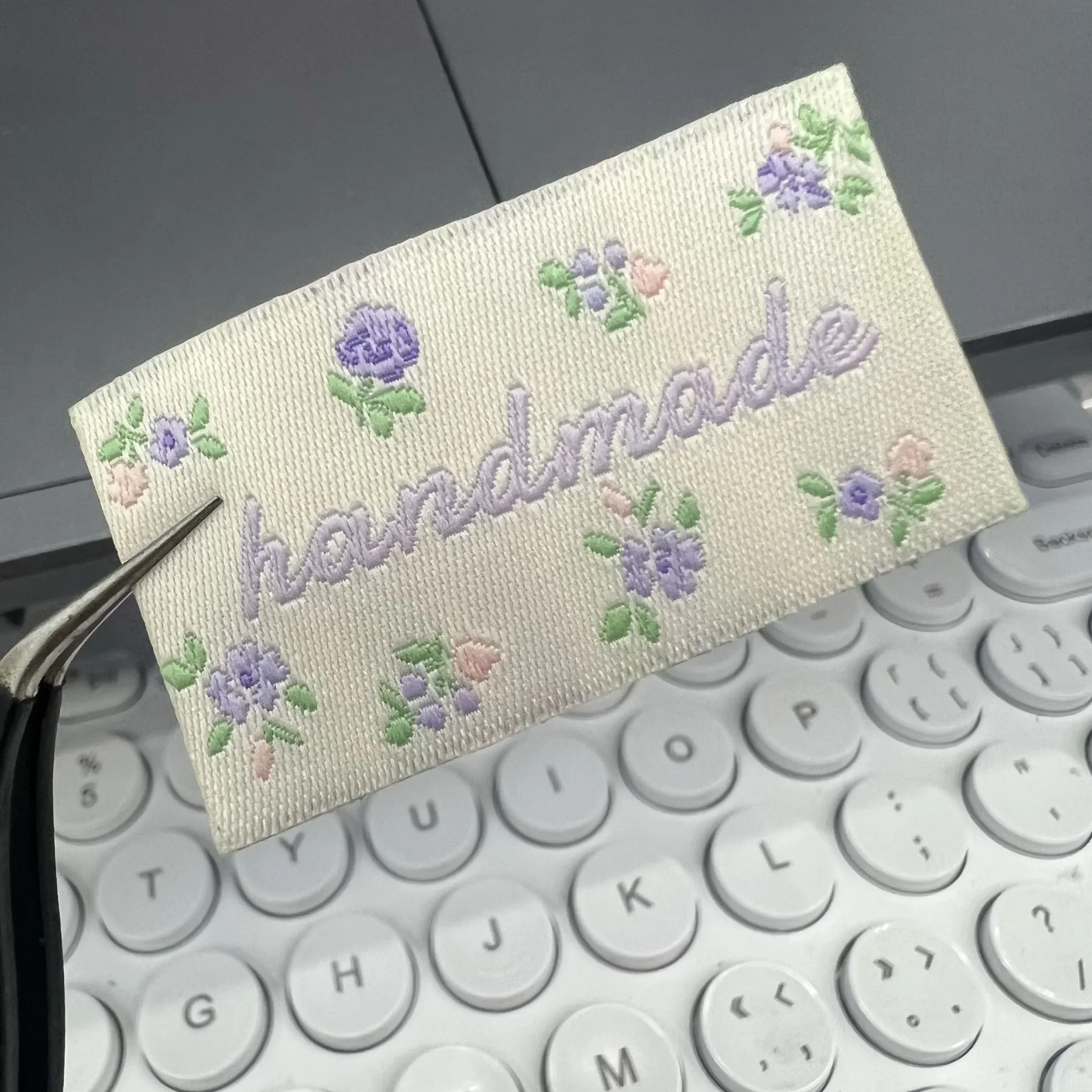 Stock cloth label, handmade DIY weaving label, weaving mark embroidery label