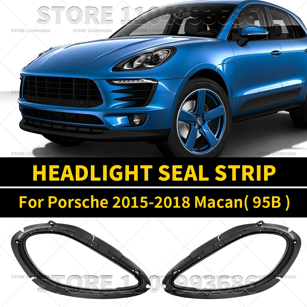 لبورشه 2015 2016 2017 2018 ماكان S توربو GTS (95B) الجبهة العلوي المطاط ختم الشريط طوقا 95B941323B 95B941323C #6