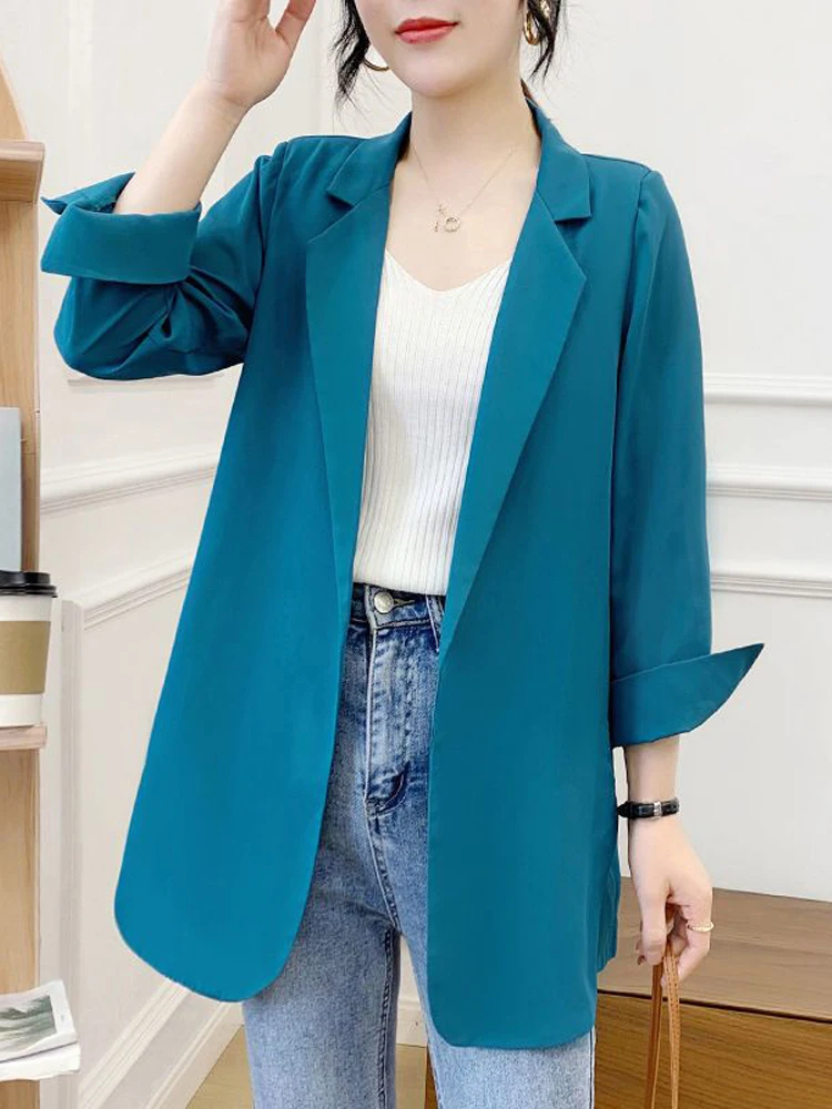 Women's Summer Thin Loose Slimming Fashionable Korean Style Small Suit Jacket Sunscreen Top Transparent Chiffon Western Style...