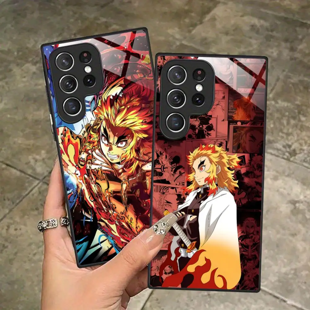 Blade Extinction Rengoku Phone Case for Samsung Galaxy S26 S25 S24 S23 S22 S21 S20 Note20 Plus FE Ultra Glass Protective Cover