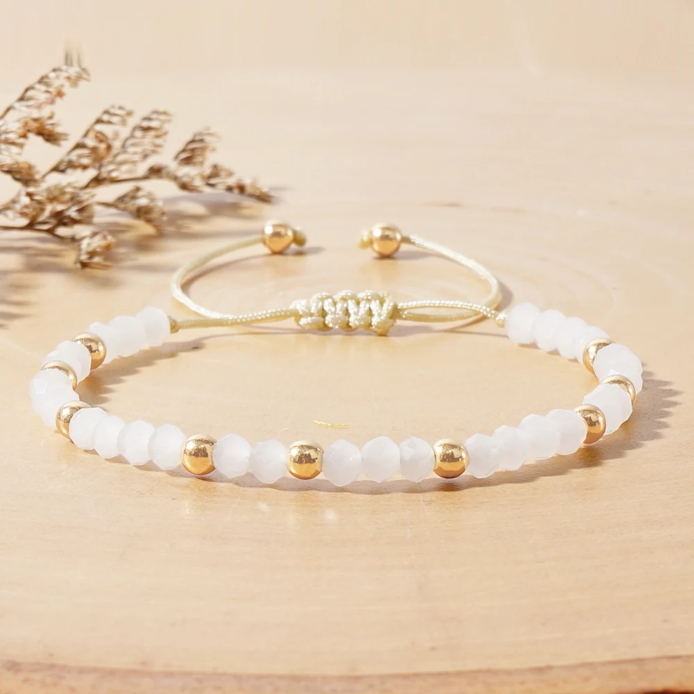 2/4/6/10pcs New In Summer Fashion Bracelet Crystal Gold Plated Bead Women Jewelry Handmade Friendship String Jewellery