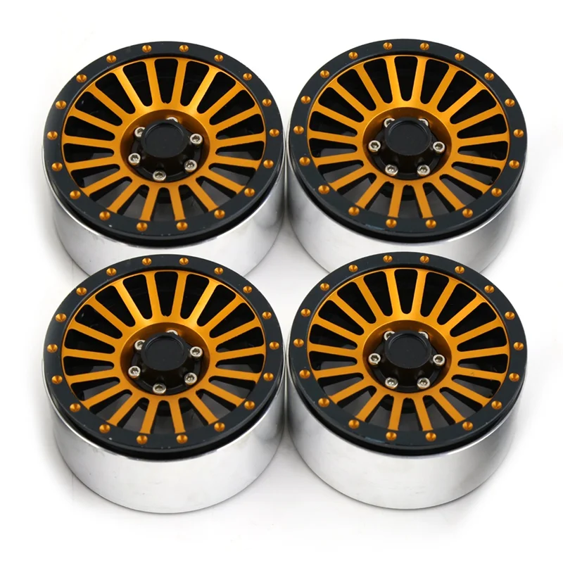 

4Pcs 2.6 Inch Metal Beadlock Wheel Rim Hub for 1/8 1/10 RC Crawler Car Axial SCX10 Wraith RR10 Capra TRAXXAS TRX4,Black