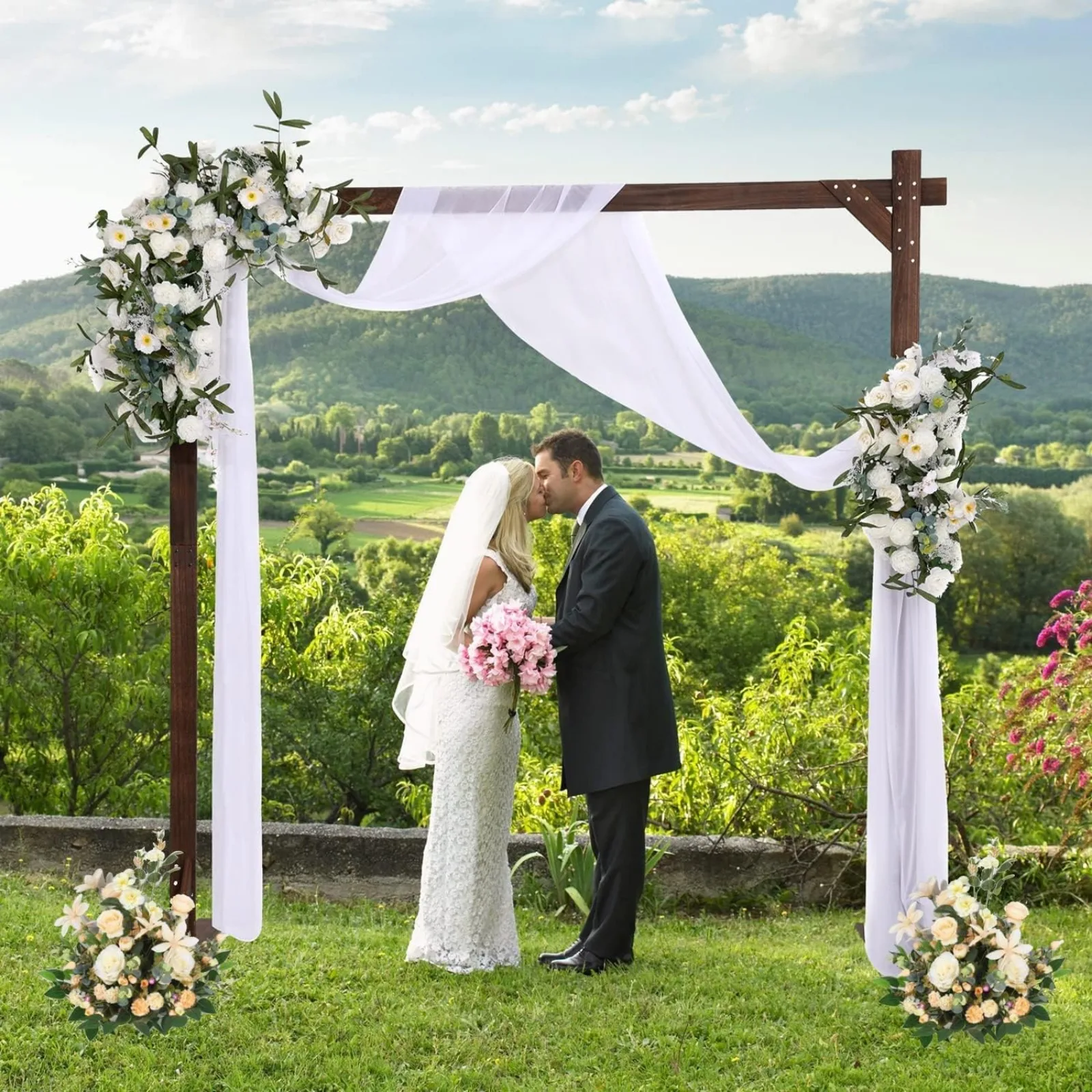 Imagem -04 - Arco de Madeira para Cerimônia Decoração Lindo Arbor Arco de Casamento para Gramado 7.2ft us