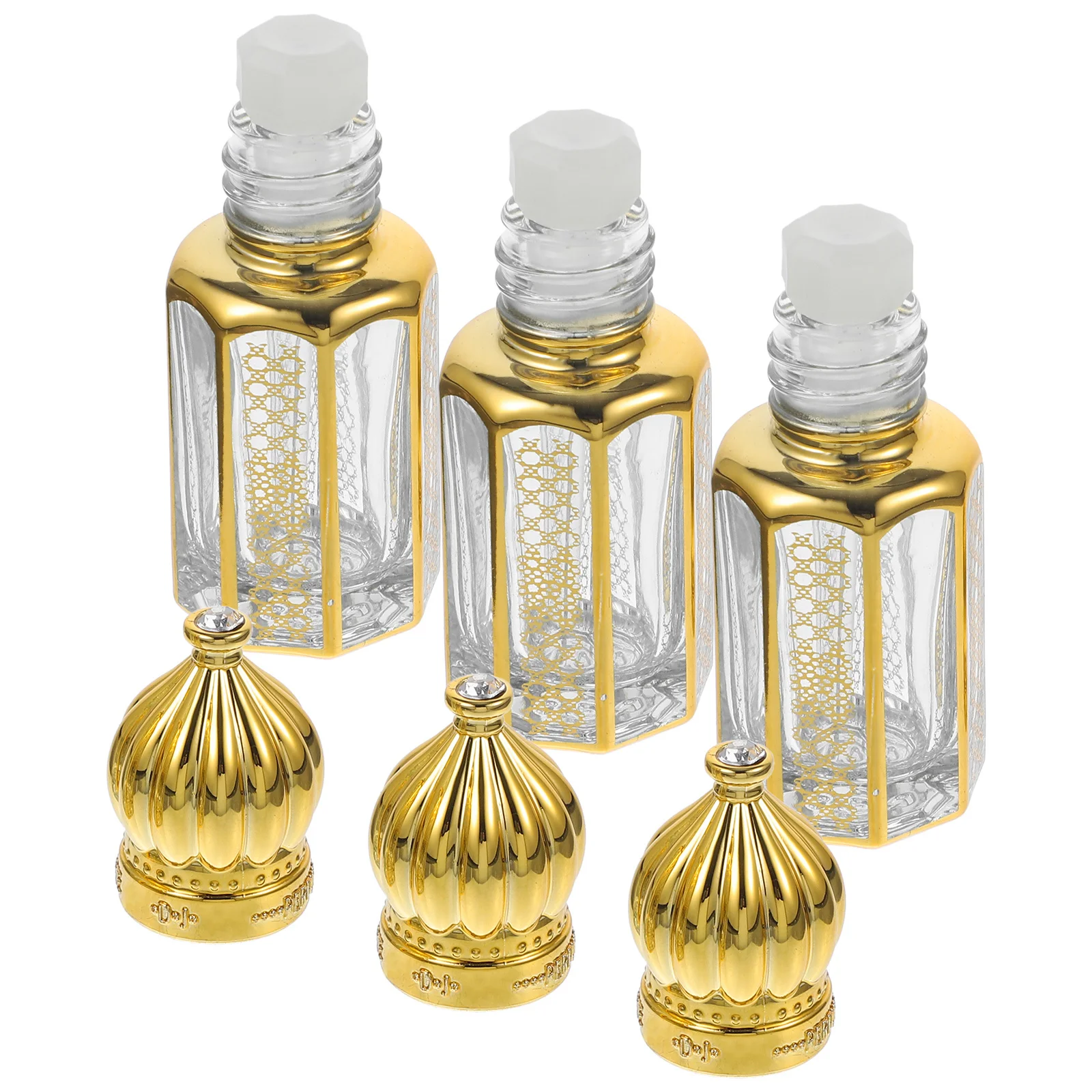 3Pcs Essential Oil Bottles Roll on Perfume Bottle Set Compact Refillable Roller Bottles for Oils Travel Use Essential Oil Roller