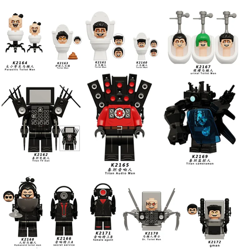 KDL821 KDL822 KDL823 KDL826 Toilet Man TV Man Building Blocks Ornamento in miniatura Giocattolo Micro Ornamento Modello Kit di montaggio