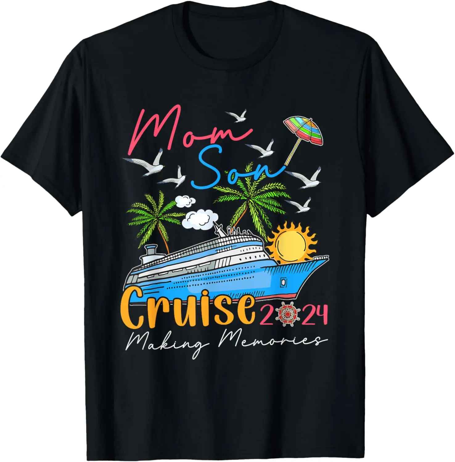 Mom Son Cruise 2024 Funny Memories Cruise Ship Lover Family T-Shirt