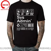 New Men's T-Shirt Cartoon Funny T-Shirt Fashion Sys Admin T-Shirt System Administrator Product Label Linux Coffee Brand Clothing