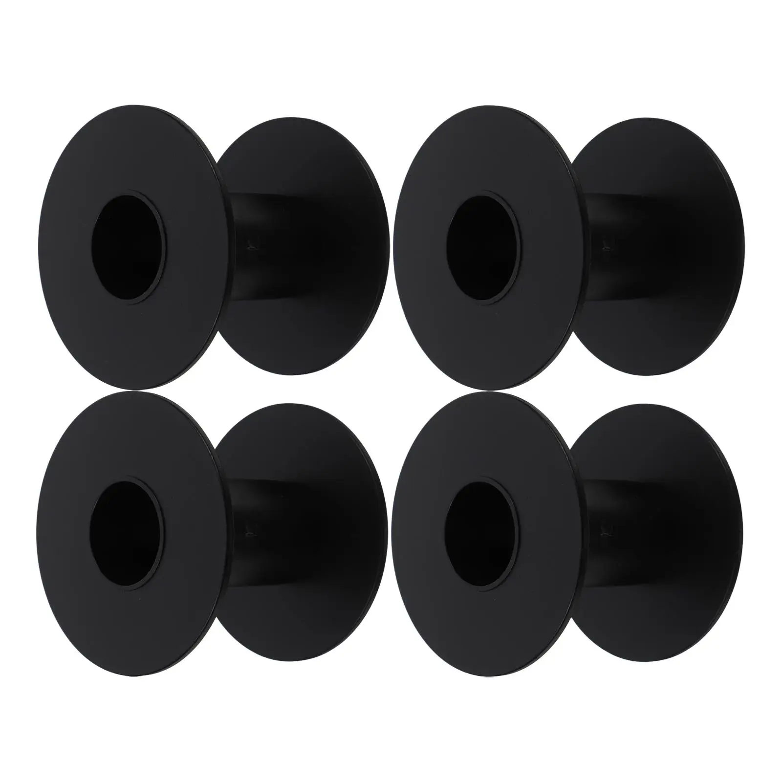 4 Pcs Winding Roll Rope Spool Wire Fishing Line Empty Spools Black Plastic Reel