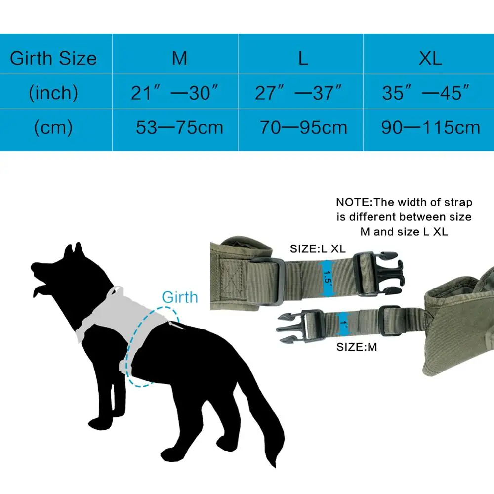 Imagem -02 - Arnês Tático de Nylon para Cães Colete de Treinamento para Cães Médios e Grandes Confortável Molle Filhote de Cachorro