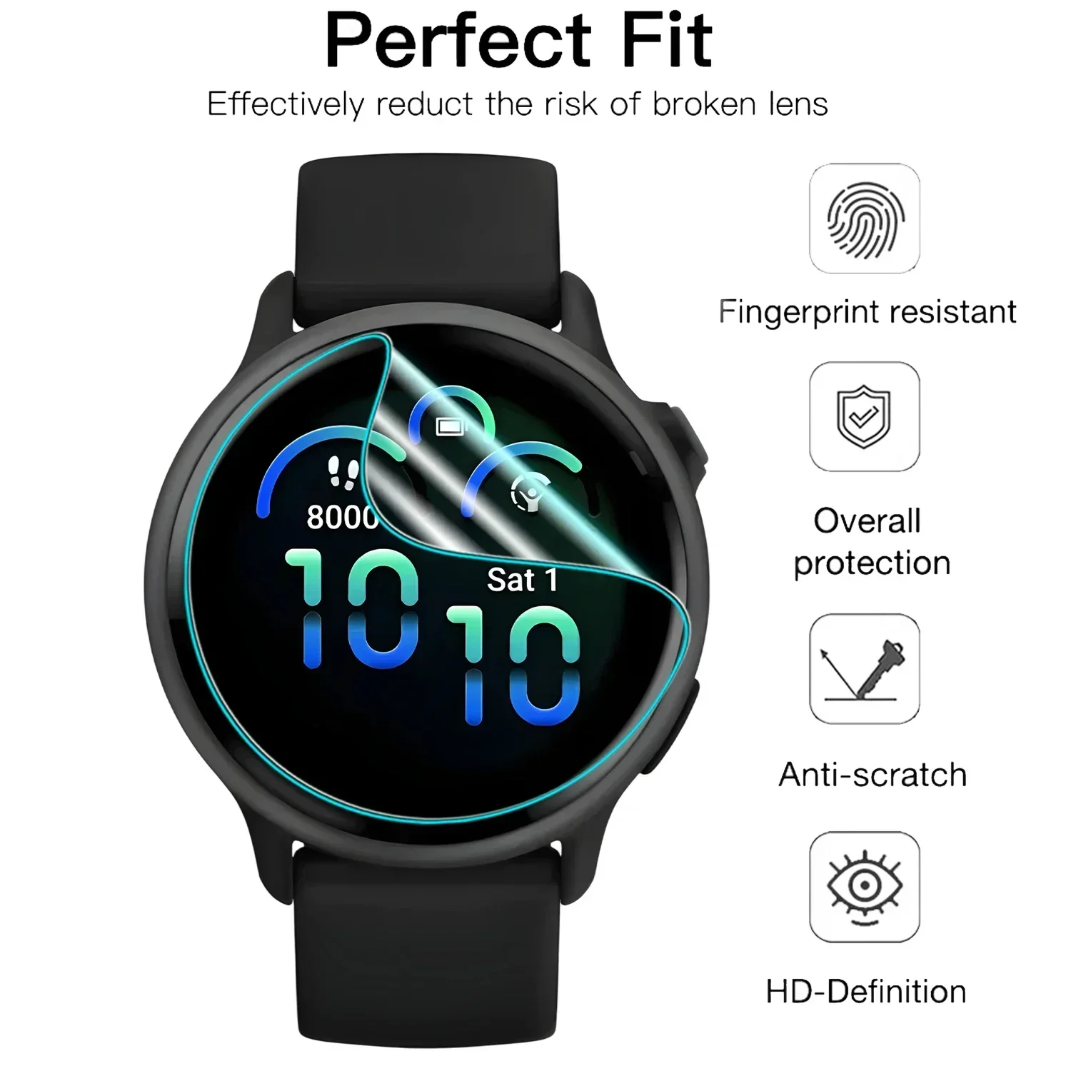 1/10Pack For Garmin Vivoactive 6 5 Vivoactive5 Screen Protector HD Soft Anti-scratch Protective Hydrogel Film for Vivoactive6