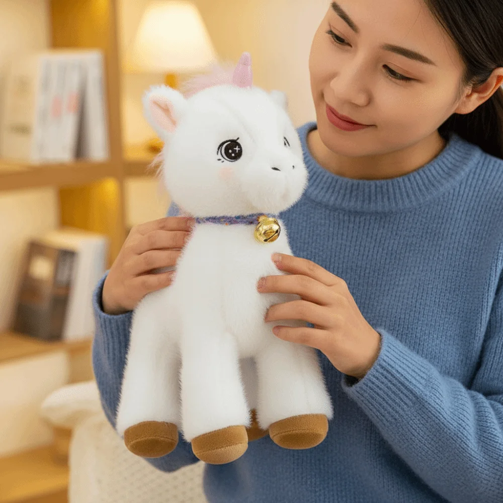 

Cozy Stuffed Horse Plush Toy Soft Realistic Simulation Cartoon Horse Plushie Doll Lifelike Horse Fine Horses White Horse Doll