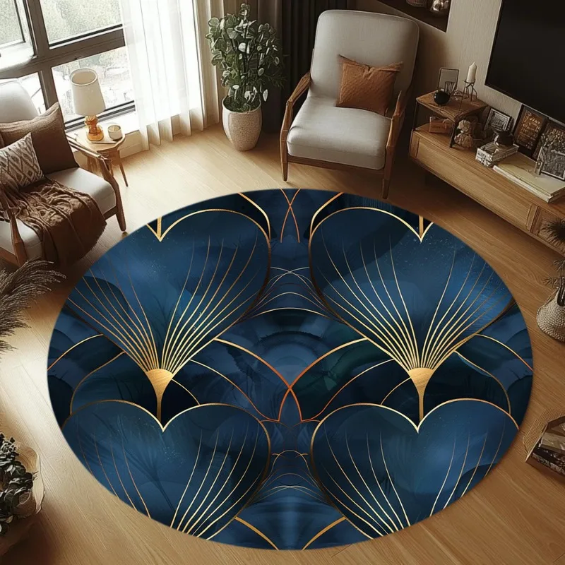 Valentine's Day Print Round Floor Mat Fabric  Machine Washable  Suitable for Bedroom Living Room Lounge Bedroom Home Decoration
