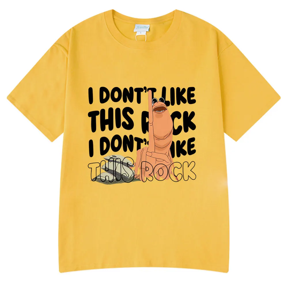 ماركوس الدودة أنا لا أحب هذا روك مضحك ميمي تي شيرت الصيف الرجال النساء موضة تي شيرتات كلاسيكية القطن قصير الأكمام تي شيرت #4