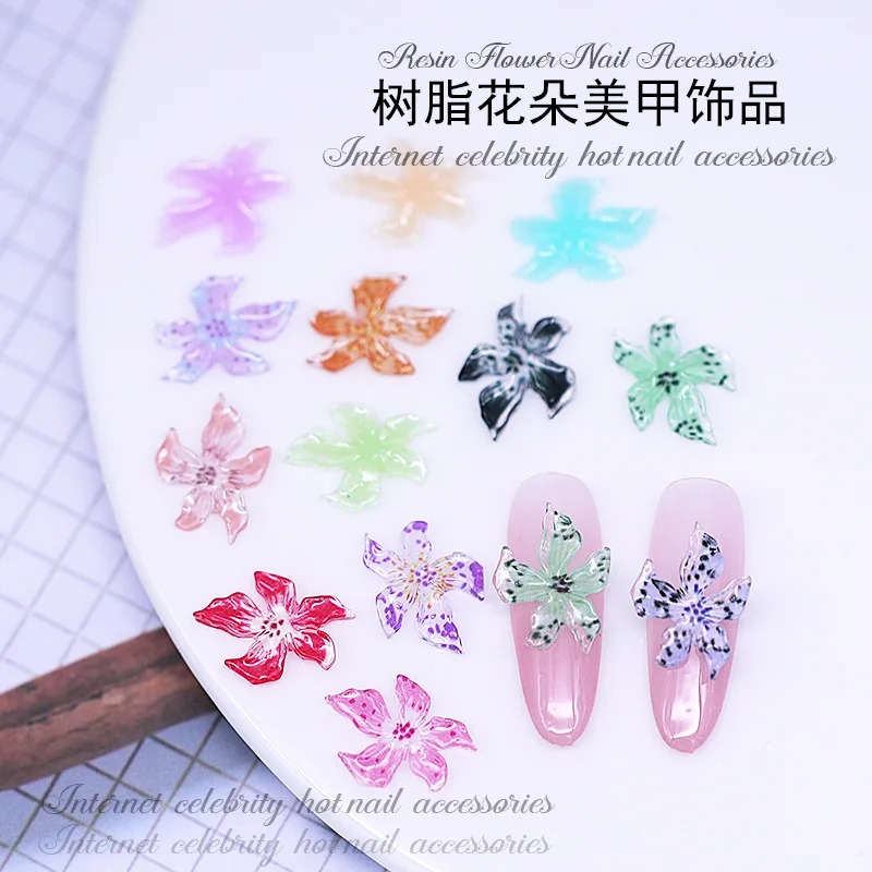 جديد لينة نحت الجليد كريستال زنبق مسمار الملحقات هلام زنبق ثلاثية الأبعاد راتنج مسطح الزهور مسمار حُليات المجوهرات لتقوم بها بنفسك مسمار الزينة