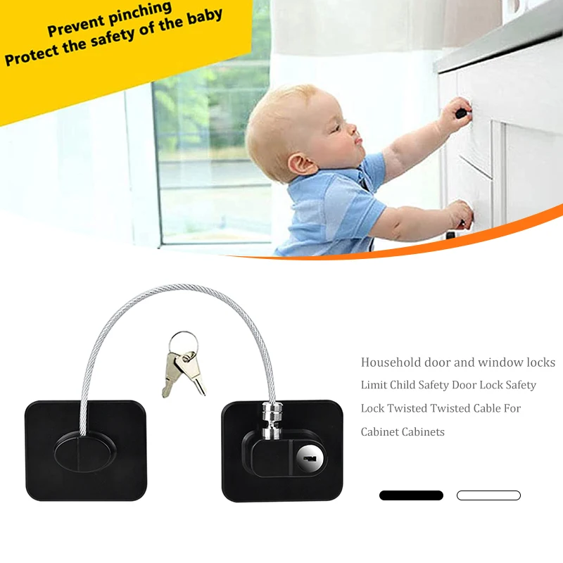 

Home Door Window Lock Limit Child Safety Doors Lock Security Lock Double Twisted Cable For Cabinets Cupboards