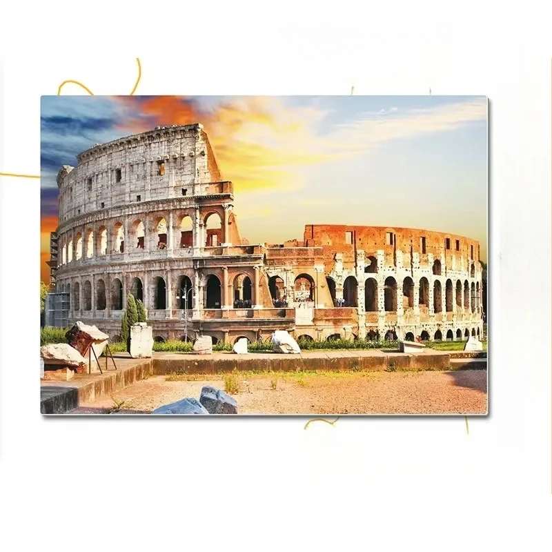 Oil Painting By Number DIY Rome Colosseum Sunset Landscape Wall Decor for Game Room or Living Room Gift Frameless
