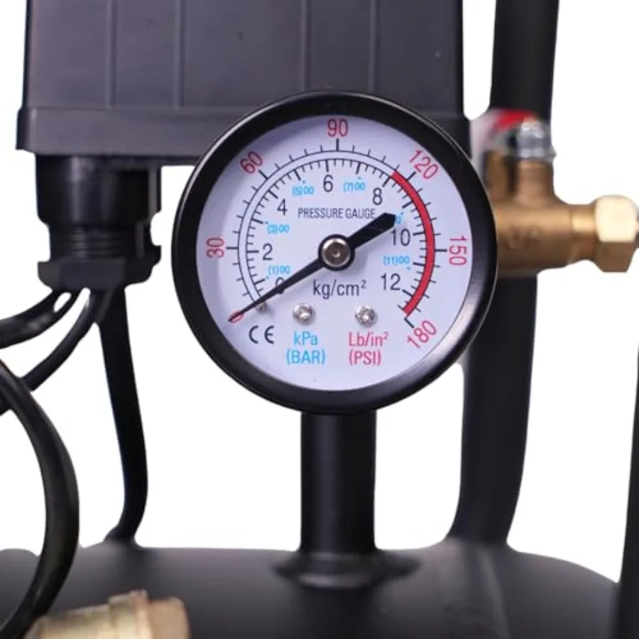 ضاغط هواء فائق الهدوء 6.4 جالون 110 فولت 60 هرتز 1.5 حصان 7.41CFM MAX 115PSI خزانات فولاذية خالية من الزيت 70dB مستوى الضوضاء ضاغط الهواء