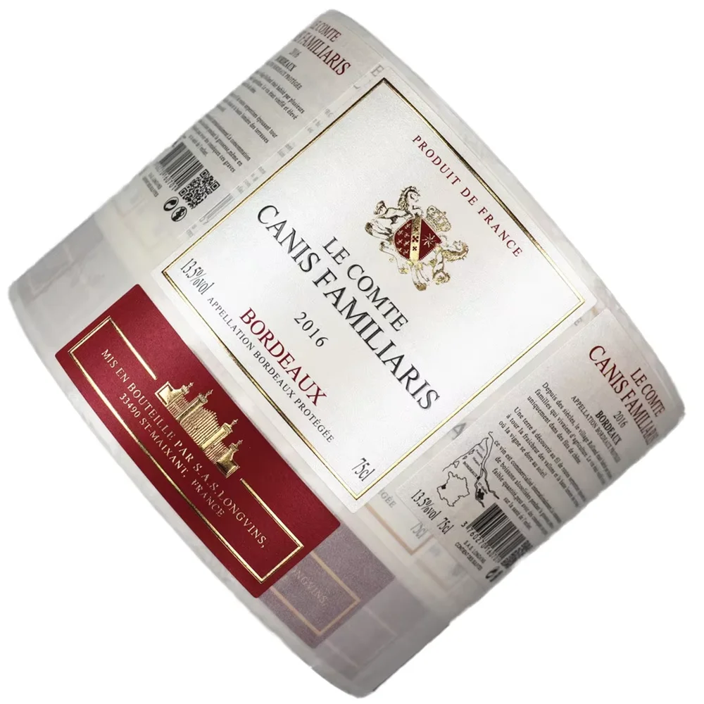 

Индивидуальные этикетки из бумаги с золотым тиснением и клеевым слоем на рулоне | Премиум-упаковка для бутылок красного вина и пива