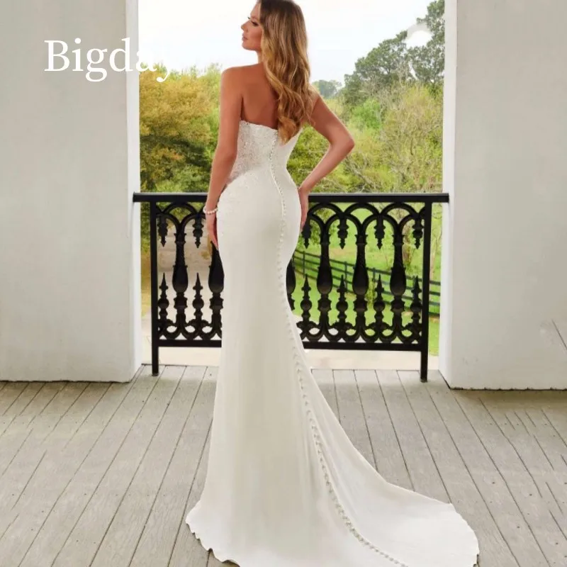 Elegant Sweetheart Mermaid Wedding Dresses Women Lace Open Back Off The Shoulder Bridal Gown Train Vestidos De Novia Customized