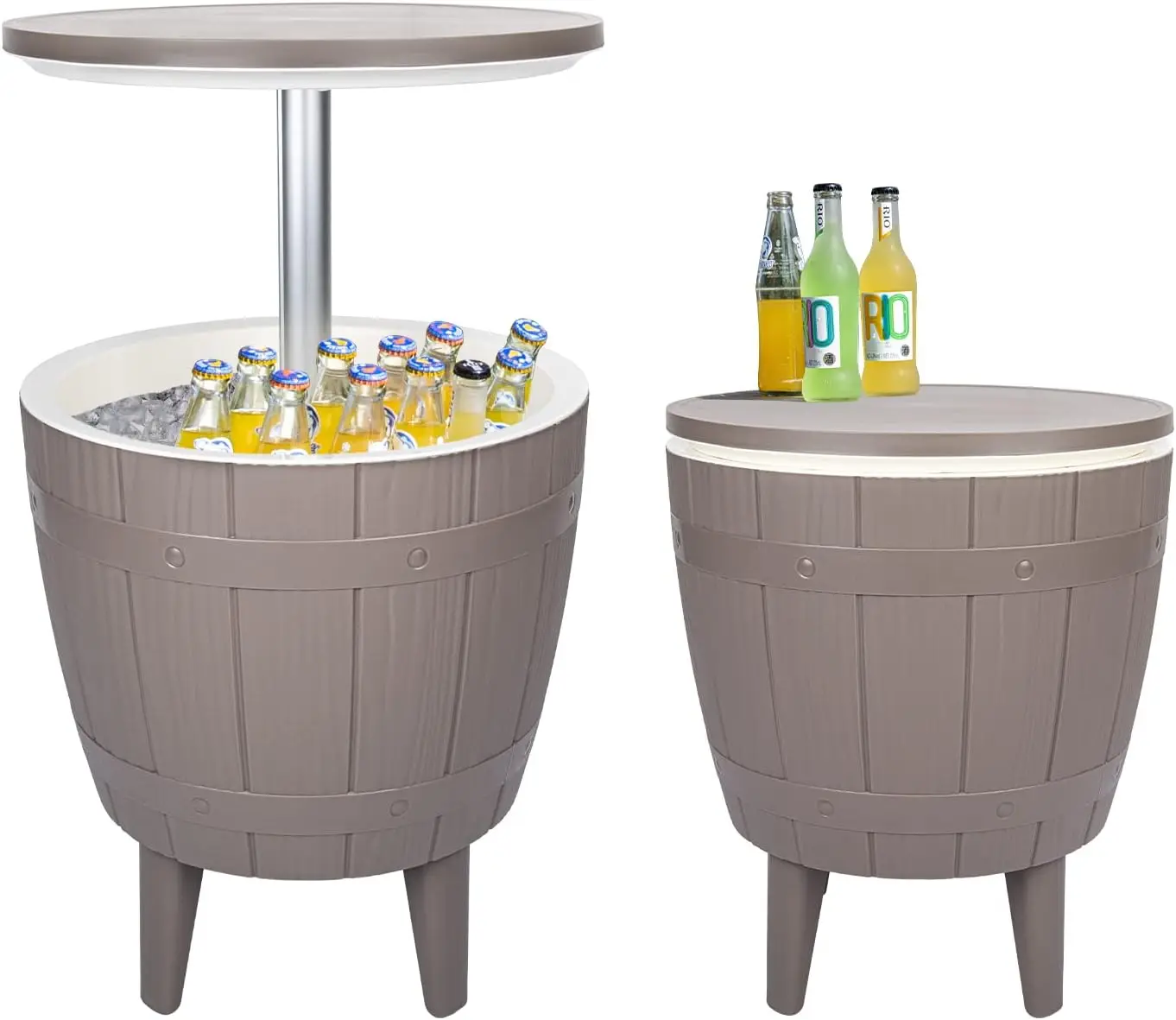 

Outdoor Cooler Table, Adjustable Patio Table with Cooler, Cool Bar Table Pool Deck Patio Furniture for Party, Beer, Wine