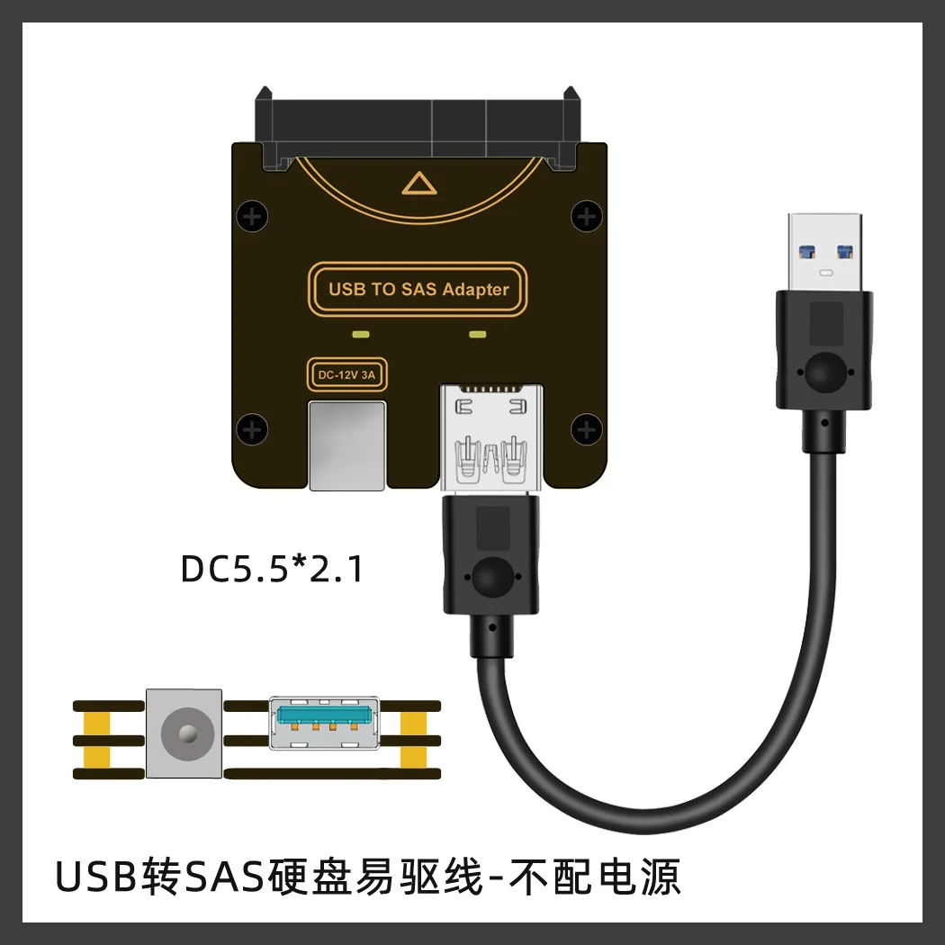 

Joniserl SFF-8482 SAS 29-контактный адаптер для жесткого диска 5G USB 3.0 с чипсетом и портом питания (используется 12 В/3 питания)