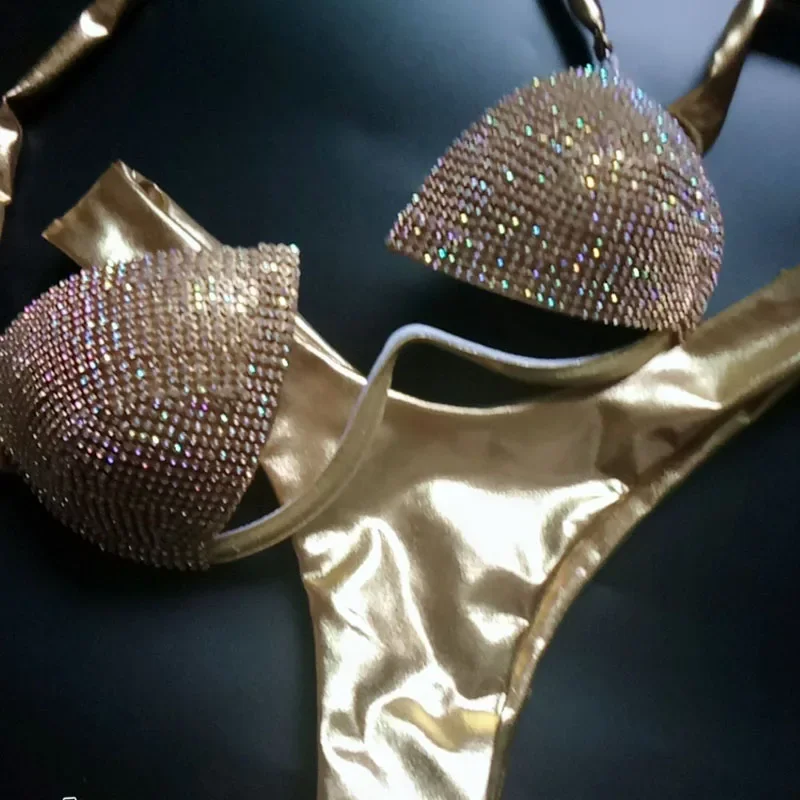 

2020 rhinestone bikini set popular diamond swimwear bling stones bathing suit sexy lady swimsuit women beachwear