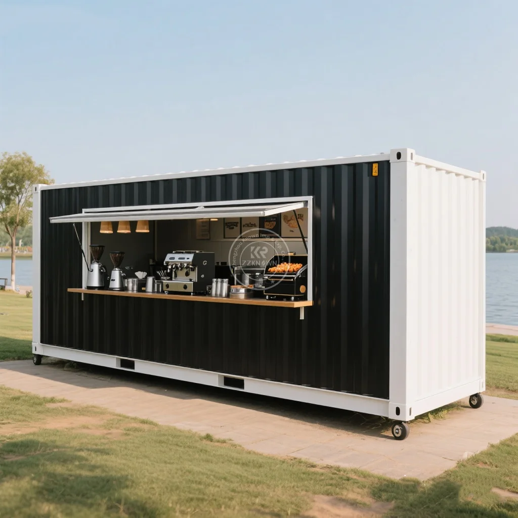

Europe Standard Container trailer Street Restaurant Food Cart Trailer With Customized Lightboard For Catering Big Truck Van