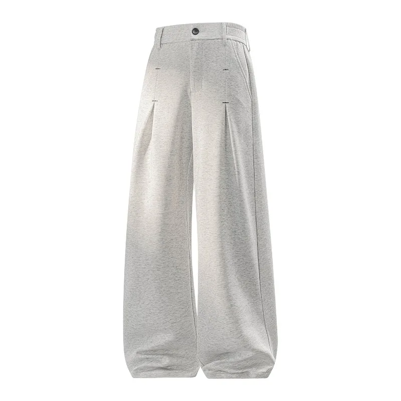 Men Autumn Sweatpants Loose Wide Leg Straight Casual Long Trousers Comfort Daily Wear Jogger Pants