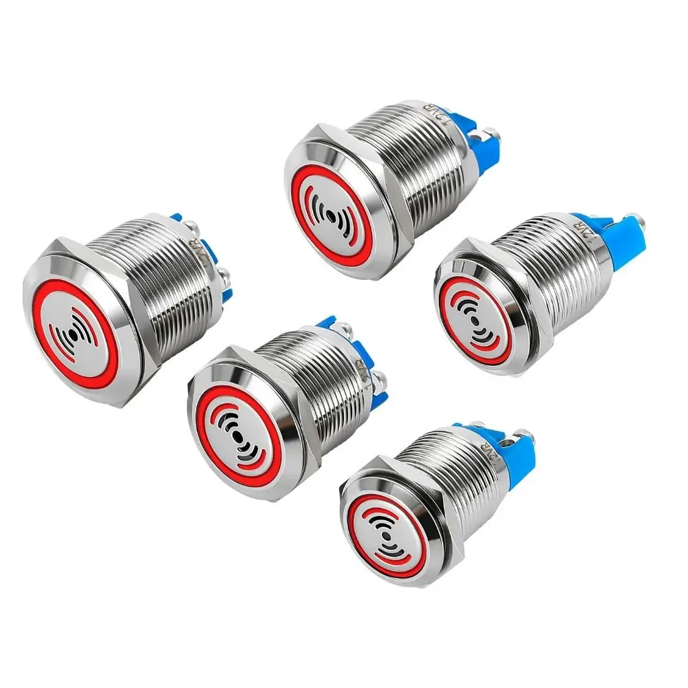 New 16mm 19mm 22mm Metal Buzzer 12V 24V Waterproof Indicator Red Lamp Loud Sound LED Light Flash Buzzer