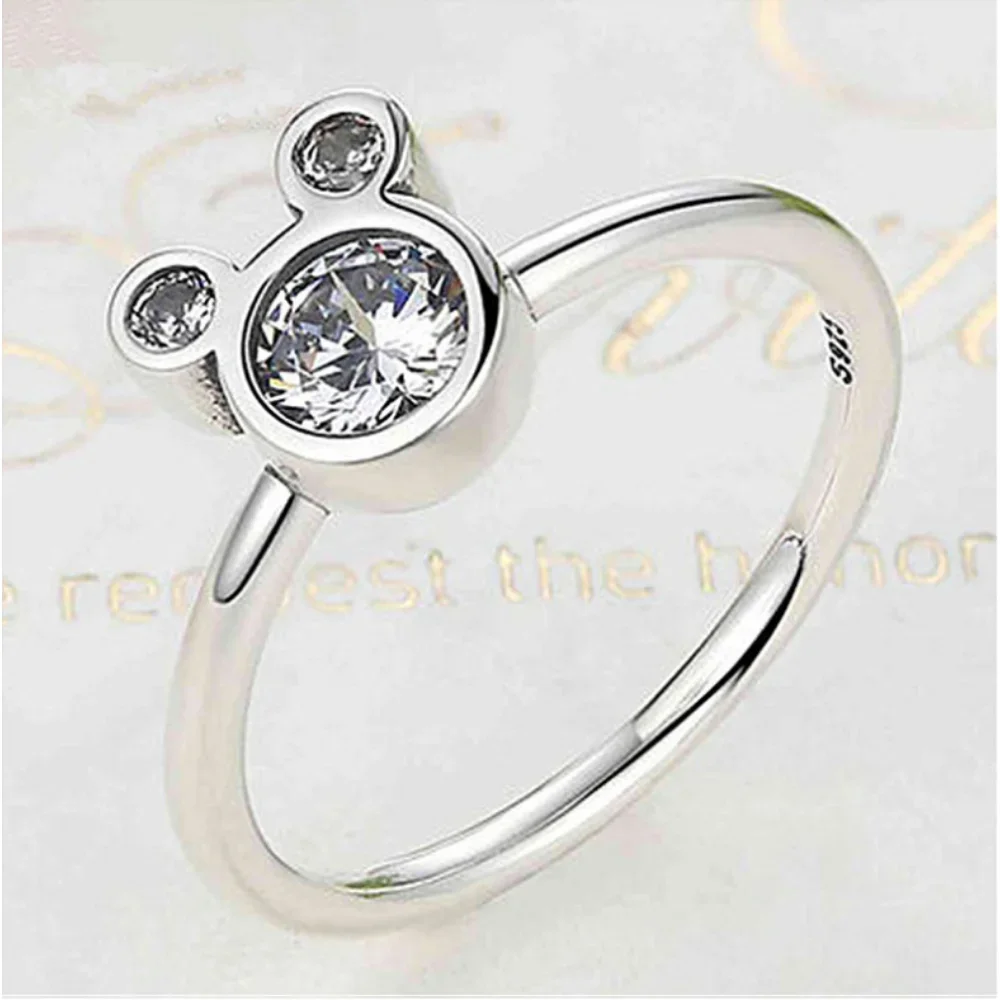 Disney Cartoon Open Rings Mickey Mouse Minnie Anime Jewelry Accessories Girlfriends Ring Jewelry men Women Girls Birthday Gifts