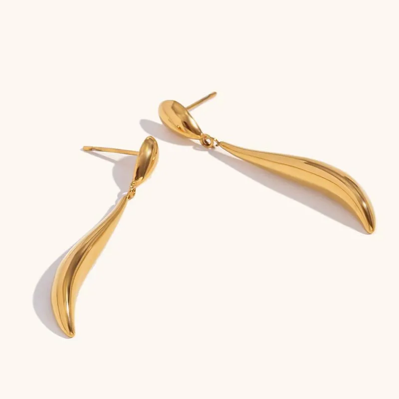 PRISCA | Statement Earring Women 18k Gold Stainless Steel Party Wedding Jewelry Hip Hop Dropshipping