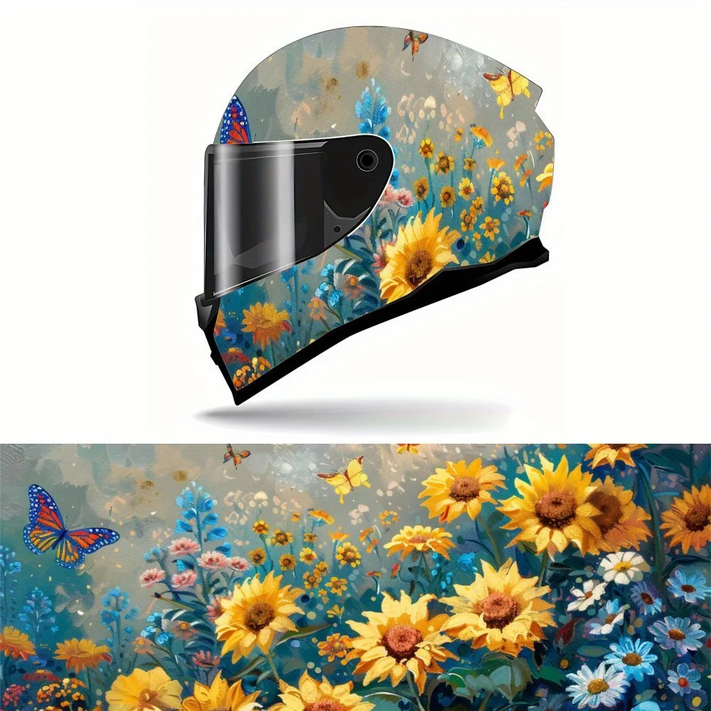 

Eye-catching, personality, sunflower, butterfly, speed and passion, motorcycle helmet sticker - durable PVC, motorcycle racing h