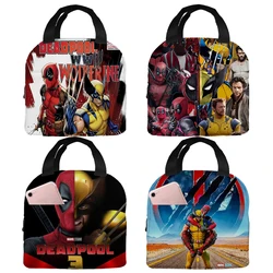 Deadpool & Wolverine Marvels Lunch Bag New Movie Action Figures Thermal Insulation Handbag Kids School Food Bento Pouch Gifts