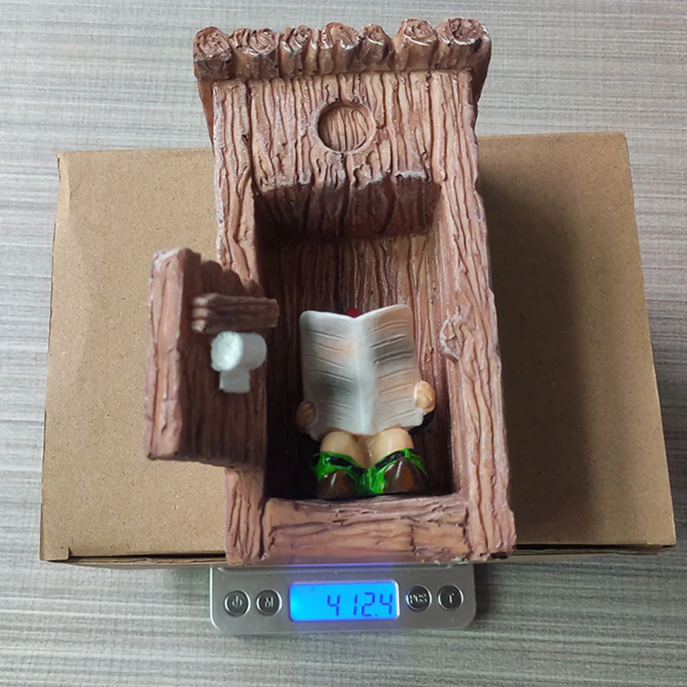 

1Pcs Resin Dwarf Sculpture Toilet Gnome Garden Decoration Funny Photography Prop Indoor Outdoor Decorative Artware for Parents