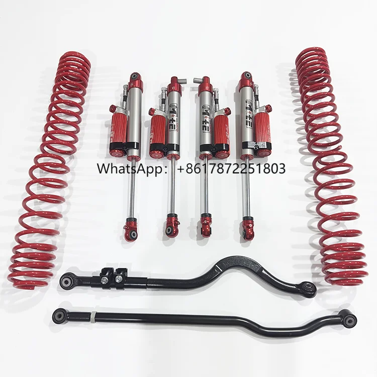 

2.25\" Diameter Red 2 Inches Compressible Two-Way Adjustable Shock Absorbers 12 Segments Compression 6 Segments Rebound JK
