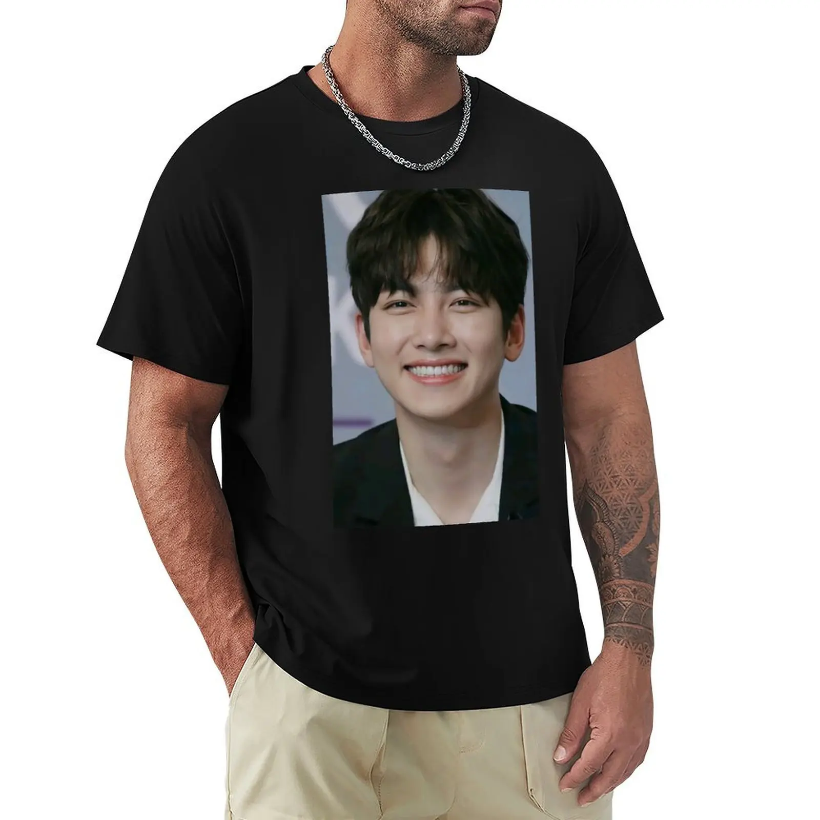 ji chang wook T-Shirt Classic Print Short Sleeve Shirt