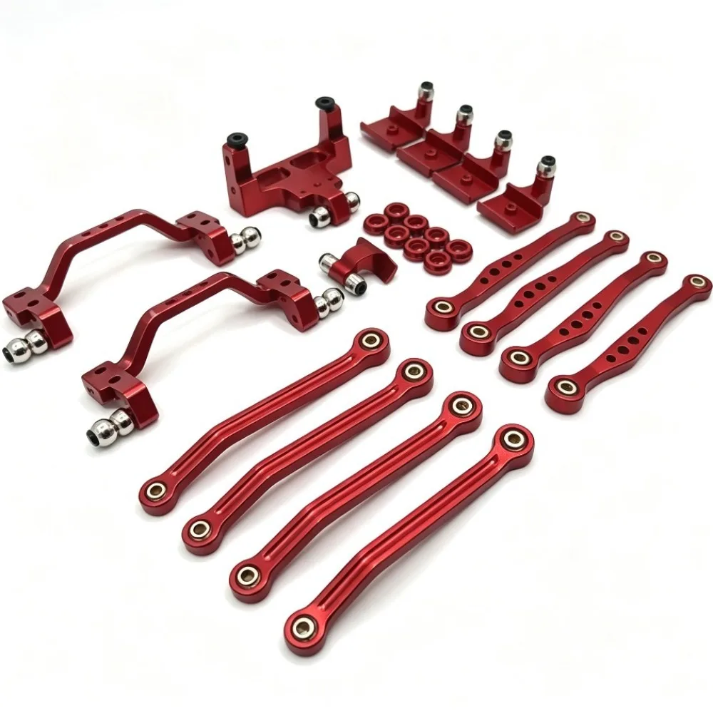 Servo Mount Front Rear Link Mounts Shock Towers Linkages Metal Upgrade Set Suitable For WPL 1/16 C64 Toyota Hilux RC Car