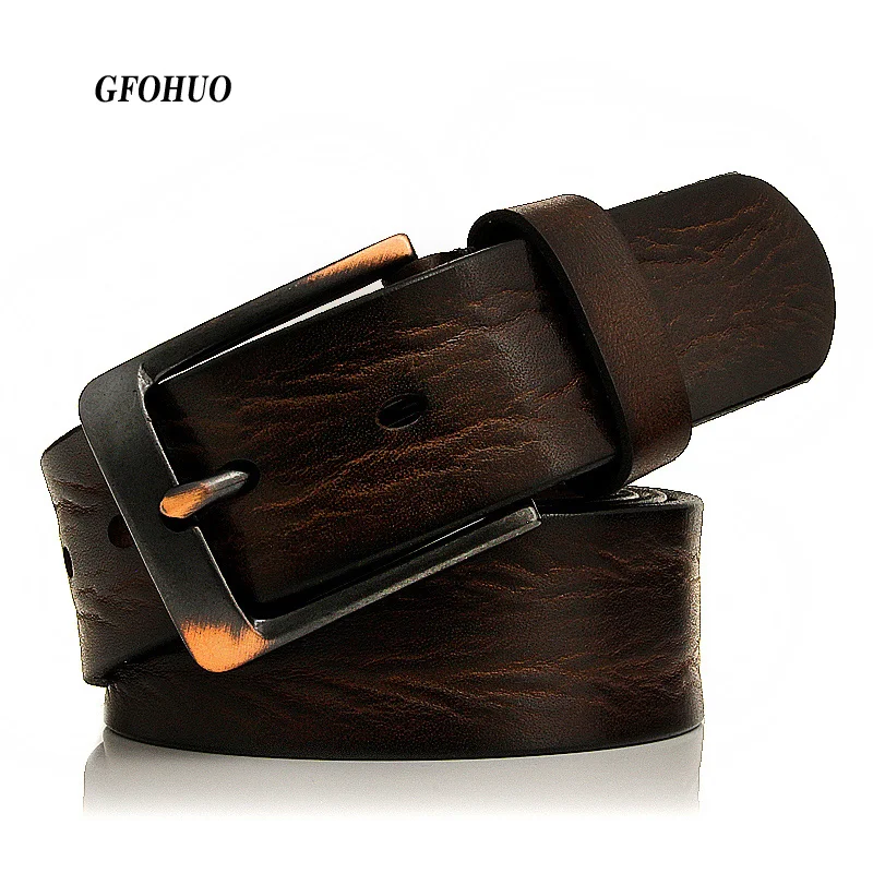 

New Top Genuine Leather Belts Men Luxury Brand Designer High Quality Business Strap Male Wide Pin Buckle For Jeans