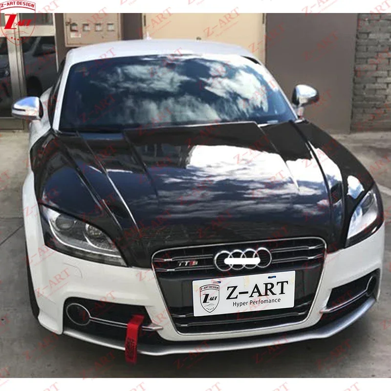 Z-ART 2007-2014 carbon fiber engine hood for AUDI TT TTS 8J real carbon fiber bonnet for TT carbon fiber engine cover