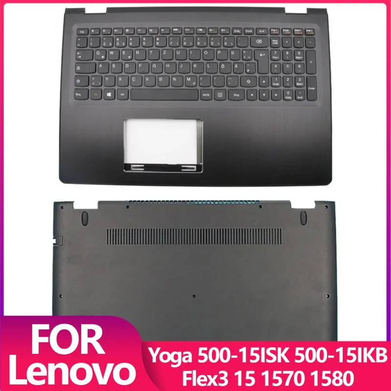 For Lenovo YOGA 500-15ISK IKB Flex3 15 1570 1580 Bottom Cover Lower Base Carcass Top Case Palmrest Upper Cover Keyboard Housing
