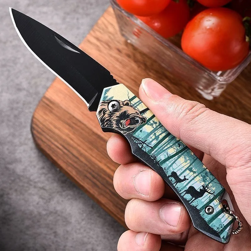 2024 paper cutting knife, fruit knife, office and home picnic knife, wild animal 3D printing pattern, handmade knife, ins EDC