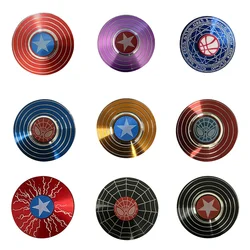 Ronde Schild Aluminium Fidget Spinner Superheld Snel Dragende Vinger Hand Spinner Volwassen Stress Reliëf Speelgoed Anti Stress Fidget Speelgoed